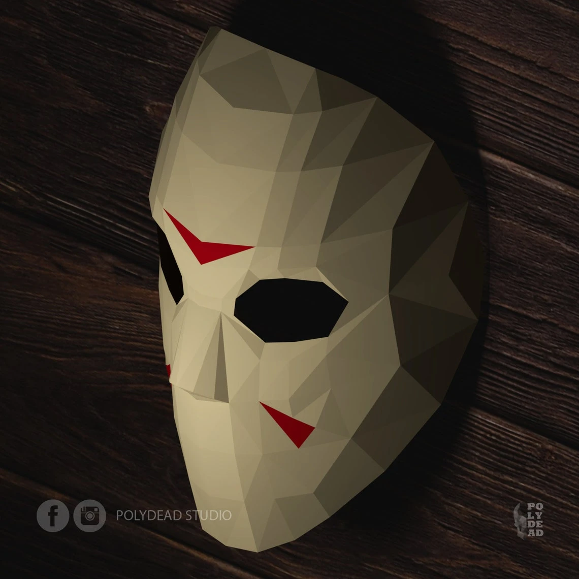 DIY Jason Voorhees Papercraft Mask | Hockey Mask | Friday the 13th | Lowpoly | PDF templates | halloween decor