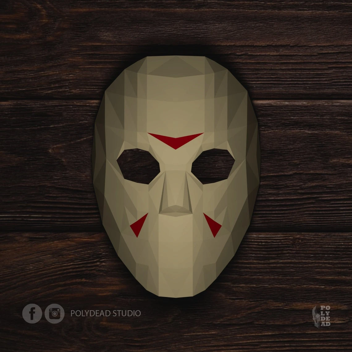 DIY Jason Voorhees Papercraft Mask | Hockey Mask | Friday the 13th | Lowpoly | PDF templates | halloween decor