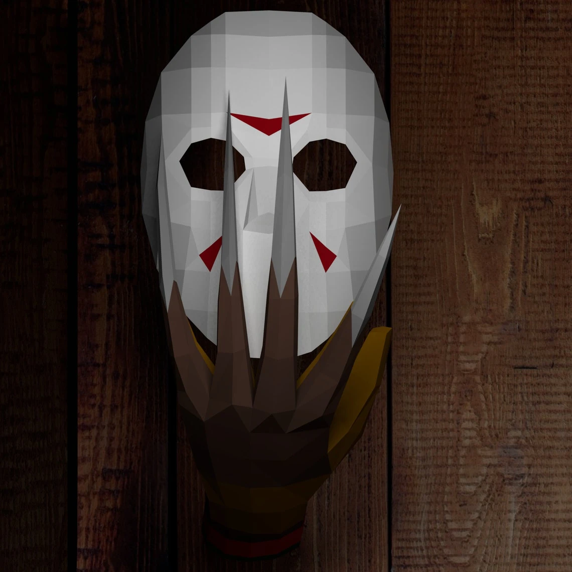 DIY Jason Voorhees Papercraft Mask | Hockey Mask | Friday the 13th | Lowpoly | PDF templates | halloween decor