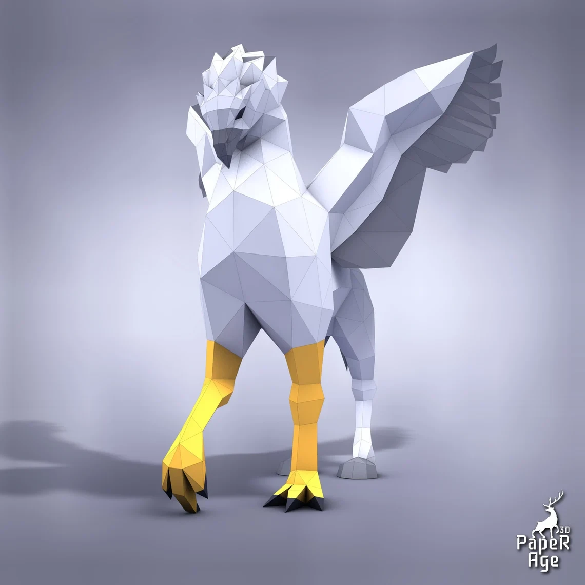 Hippogriff, Papercraft, Pepakura, Lowpoly, Low Polygon, 3D Papercraft, handmade, Paper Sculptures, DIY origami