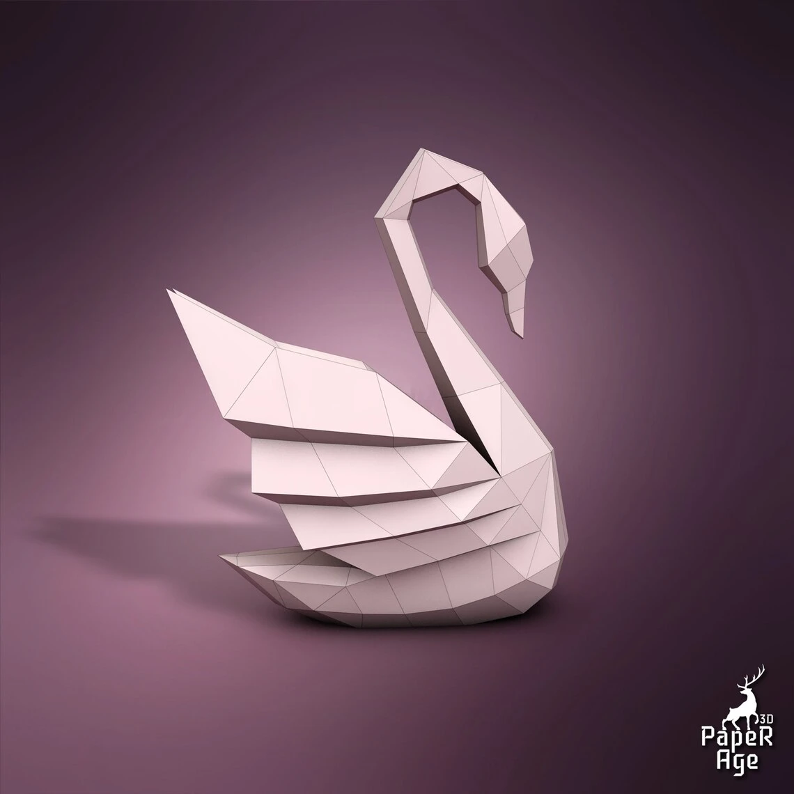 Swan, Papercraft, Pepakura, Lowpoly, Low Polygon, 3D Papercraft, handmade, Paper Sculptures, DIY origami