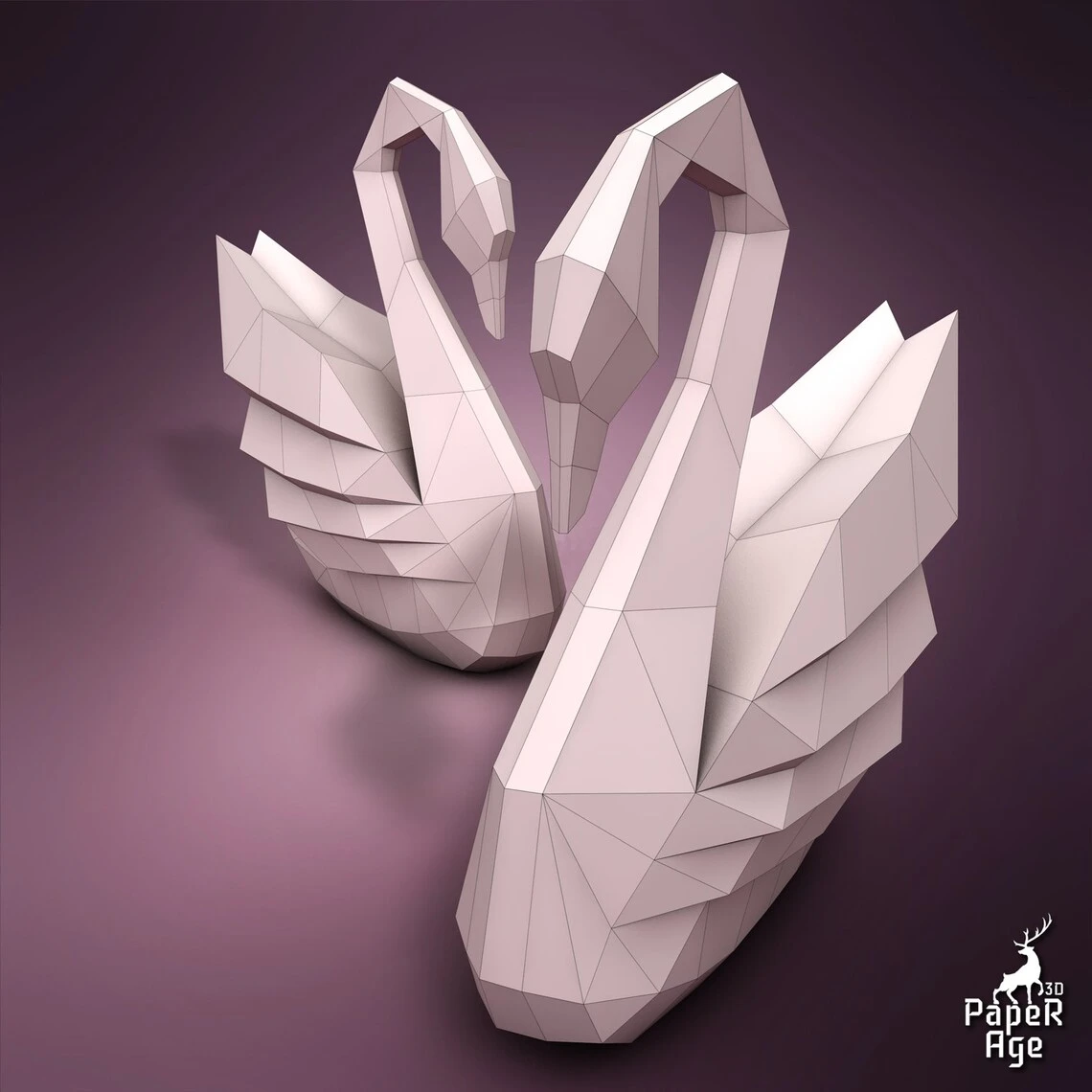 Swan, Papercraft, Pepakura, Lowpoly, Low Polygon, 3D Papercraft, handmade, Paper Sculptures, DIY origami