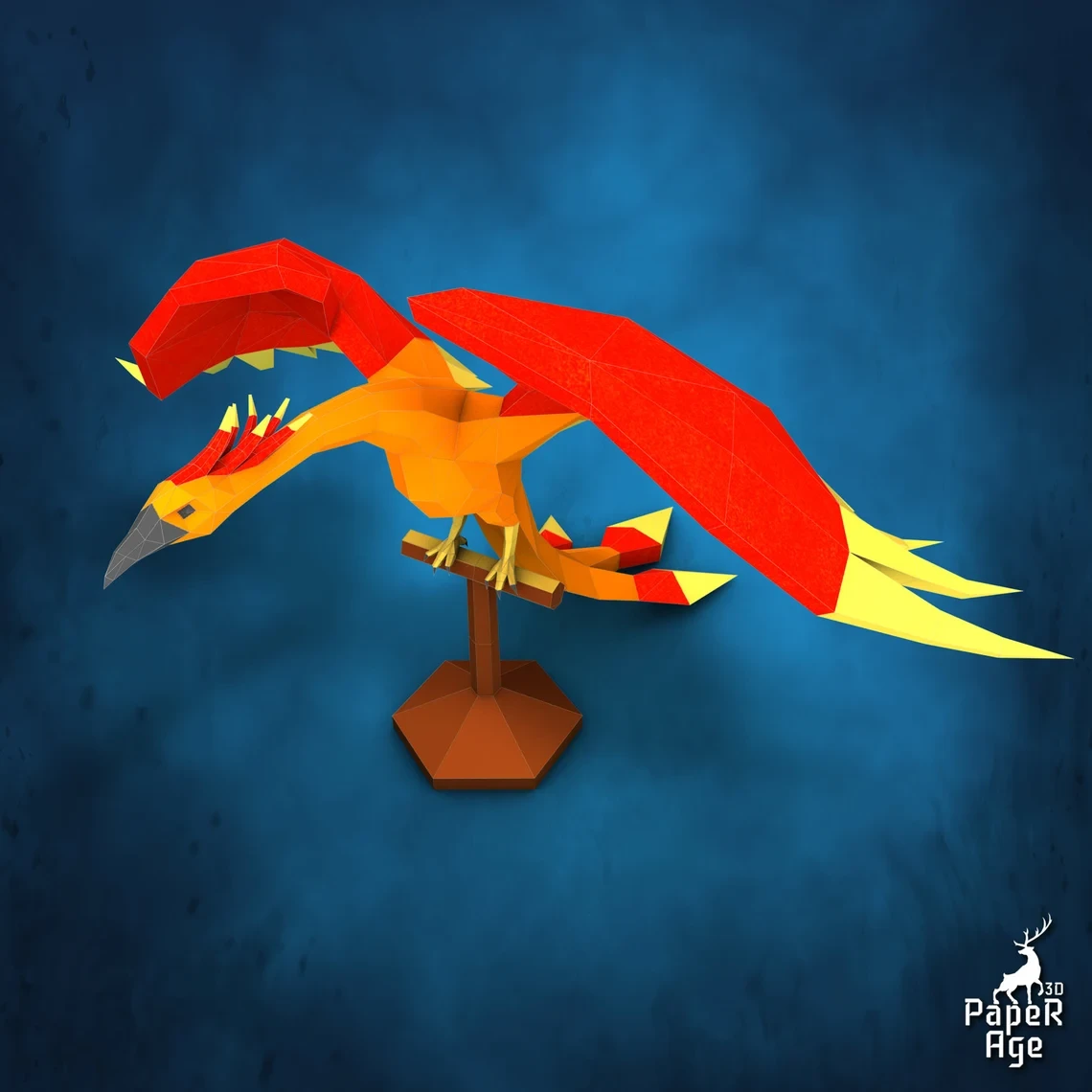 Phoenix, Papercraft, Pepakura, Lowpoly, Low Polygon, 3D Papercraft, handmade, Paper Sculptures, DIY origami, Design, Decor