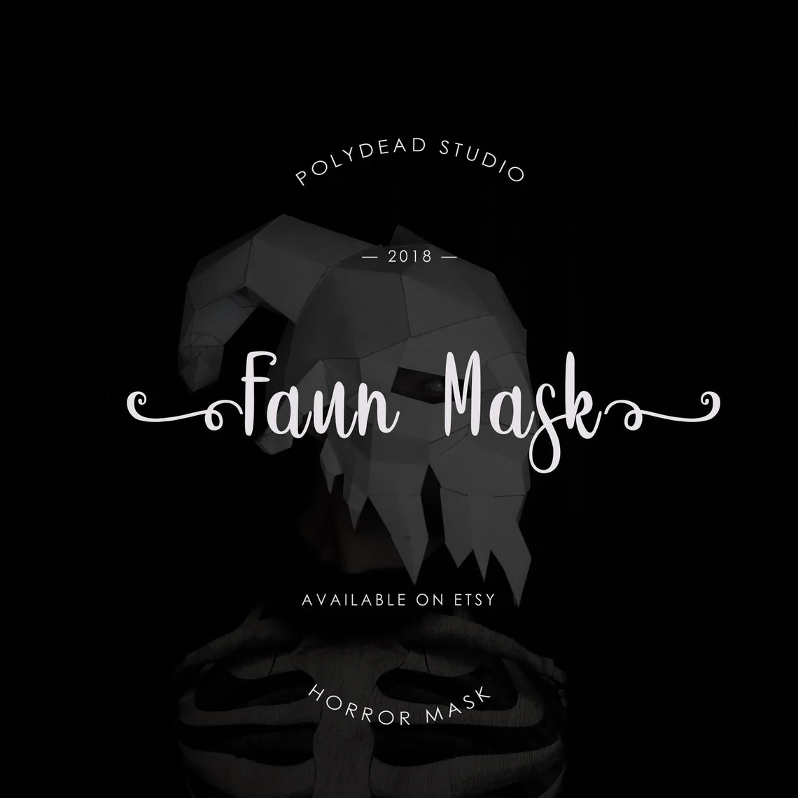 DIY Faun Papercraft Mask | Pan's Labyrinth Mask | LowPoly Faun Mask | Halloween Mask