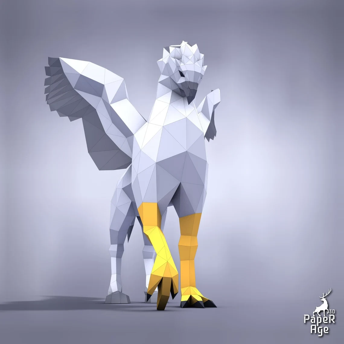 Hippogriff, Papercraft, Pepakura, Lowpoly, Low Polygon, 3D Papercraft, handmade, Paper Sculptures, DIY origami