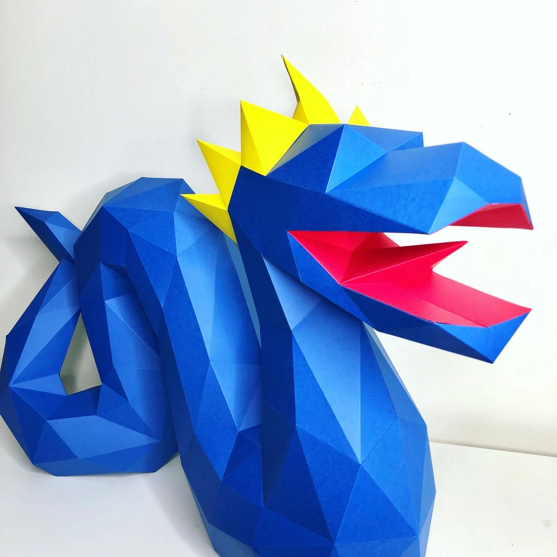 Dragon Snake 3d papercraft. You get PDF digital file templates and instructions for this DIY (do it yourself) modern paper sculpture.