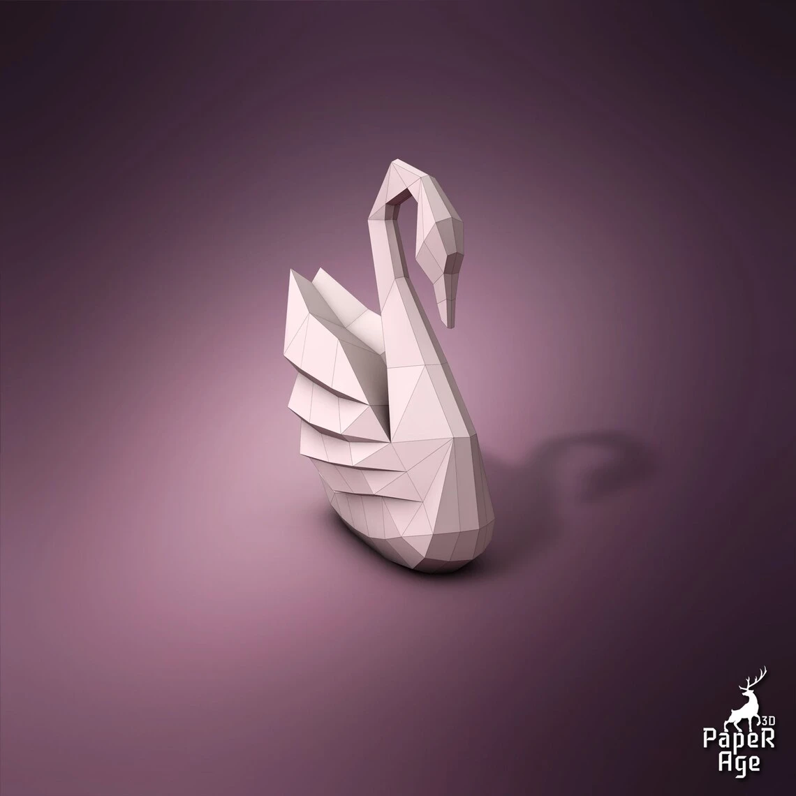 Swan, Papercraft, Pepakura, Lowpoly, Low Polygon, 3D Papercraft, handmade, Paper Sculptures, DIY origami