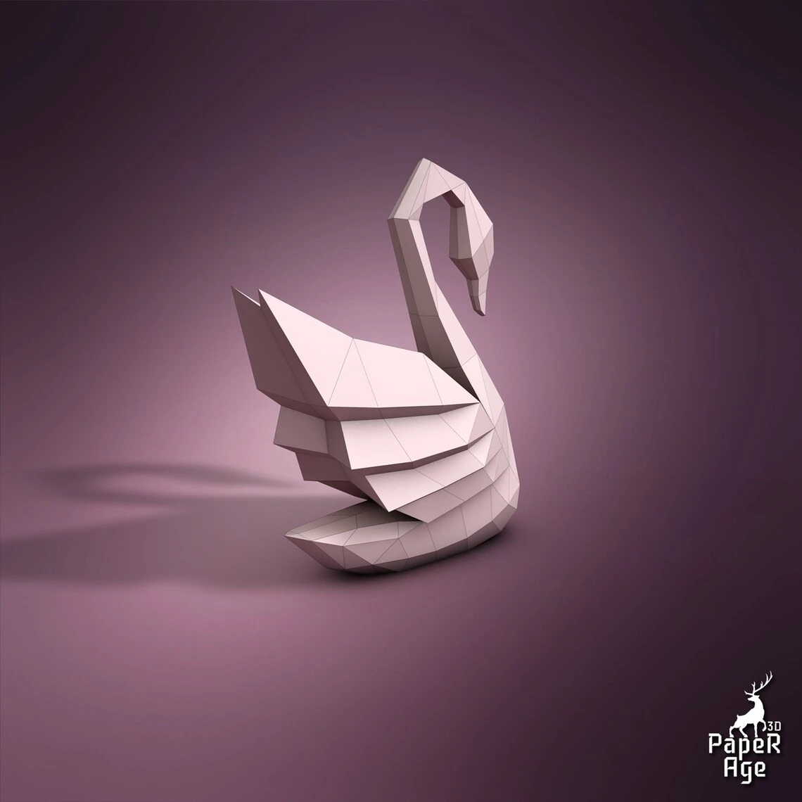 Swan, Papercraft, Pepakura, Lowpoly, Low Polygon, 3D Papercraft, handmade, Paper Sculptures, DIY origami