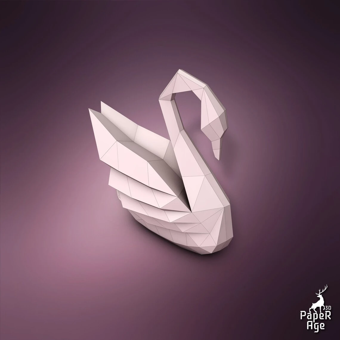 Swan, Papercraft, Pepakura, Lowpoly, Low Polygon, 3D Papercraft, handmade, Paper Sculptures, DIY origami