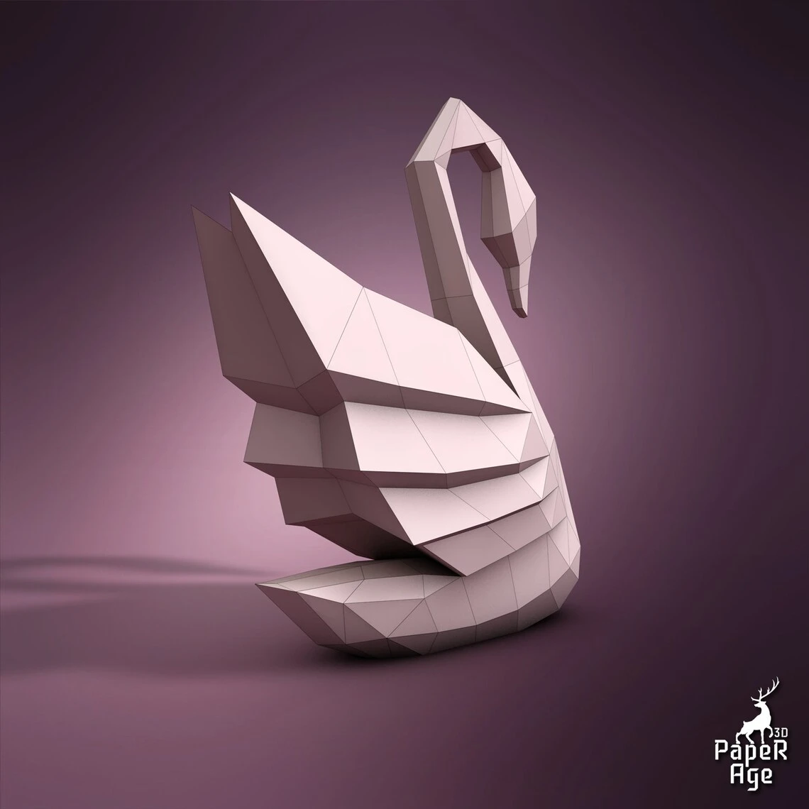 Swan, Papercraft, Pepakura, Lowpoly, Low Polygon, 3D Papercraft, handmade, Paper Sculptures, DIY origami