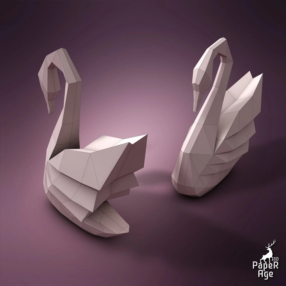 Swan, Papercraft, Pepakura, Lowpoly, Low Polygon, 3D Papercraft, handmade, Paper Sculptures, DIY origami