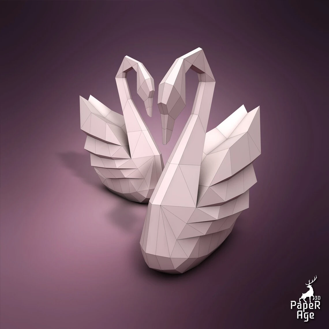 Swan, Papercraft, Pepakura, Lowpoly, Low Polygon, 3D Papercraft, handmade, Paper Sculptures, DIY origami