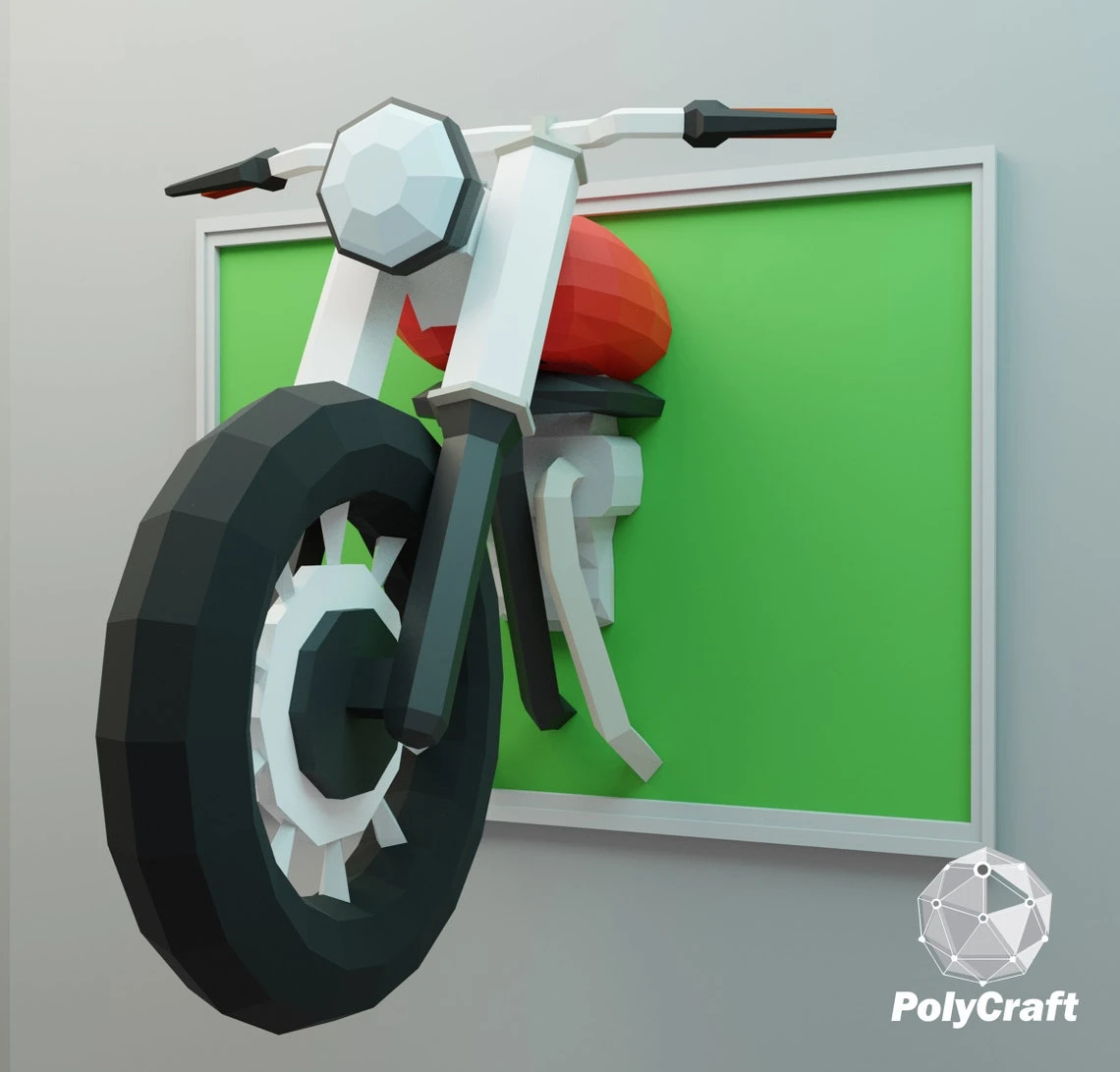 Honda Motorcycle papercraft, moto honda en papel, motocicleta en papel, Honda CB, cafe racer, moto papercraft, lowpoly DIYpaper, vehicle art