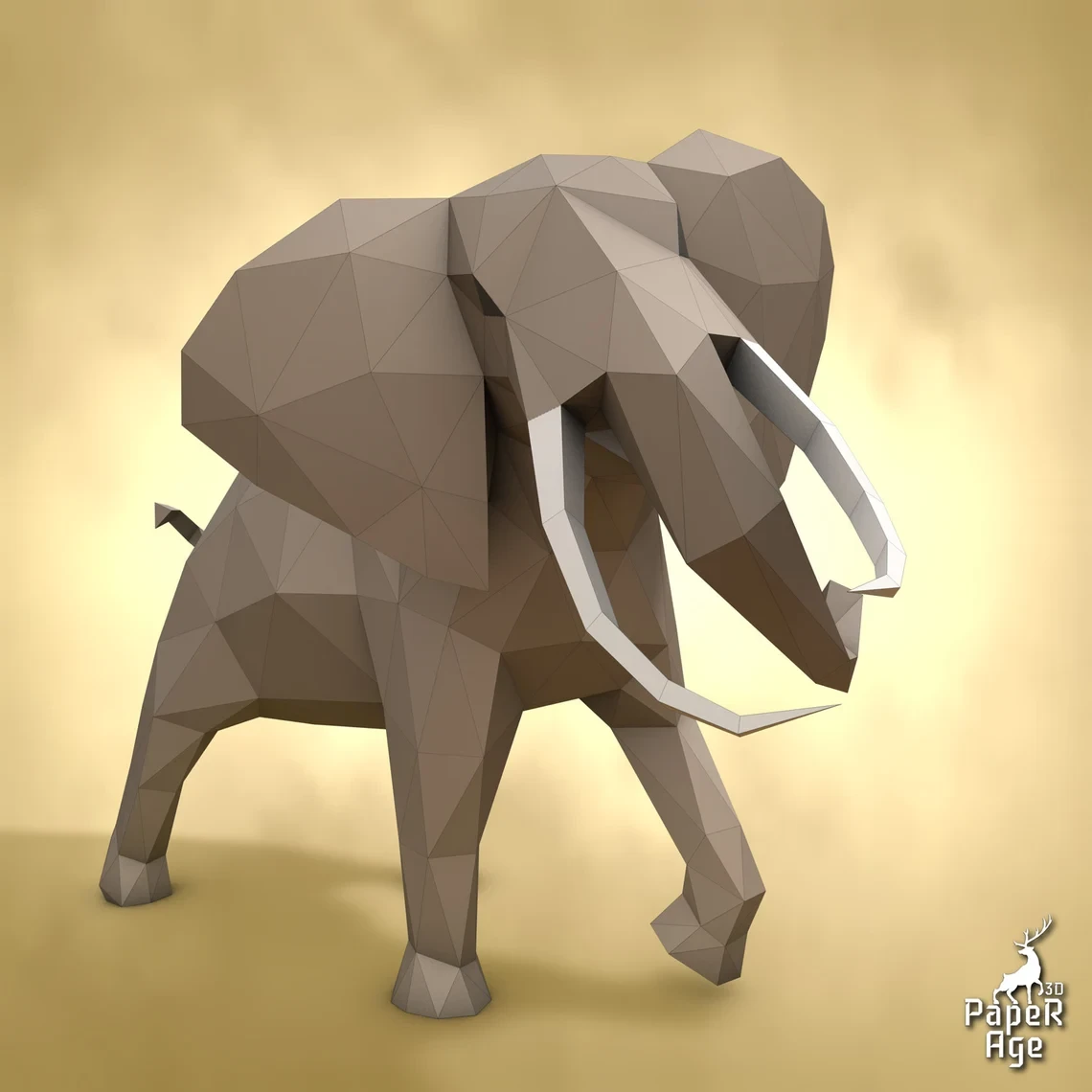 African elephant, Papercraft, Pepakura, Lowpoly, Low Polygon, 3D Papercraft, handmade, Paper Sculptures, DIY origami, Design, Decor