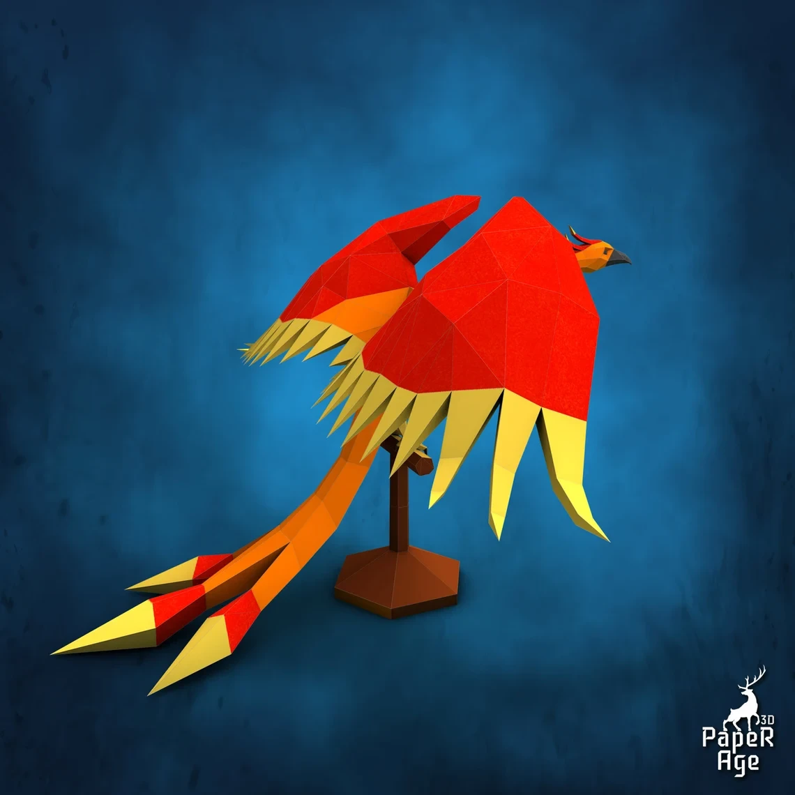 Phoenix, Papercraft, Pepakura, Lowpoly, Low Polygon, 3D Papercraft, handmade, Paper Sculptures, DIY origami, Design, Decor