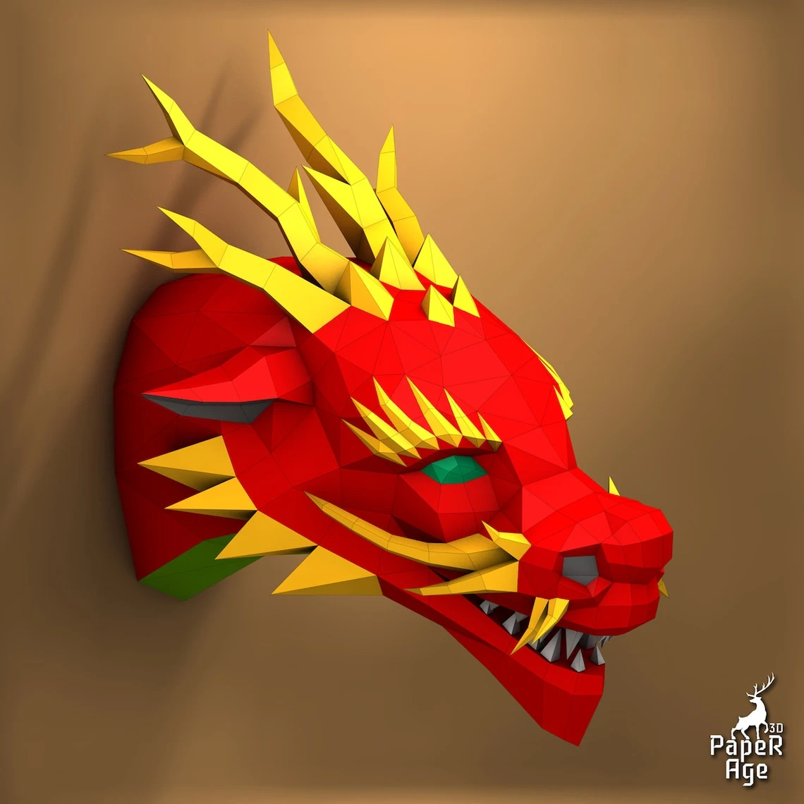 Chinese Dragon, Papercraft, Pepakura, Lowpoly, Low Polygon, 3D Papercraft, handmade, Paper Sculptures, DIY origami, Decor