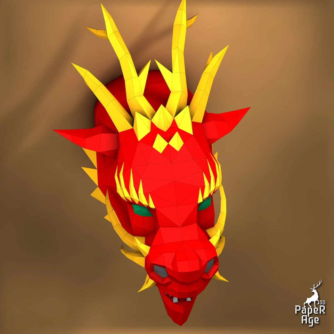 Chinese Dragon, Papercraft, Pepakura, Lowpoly, Low Polygon, 3D Papercraft, handmade, Paper Sculptures, DIY origami, Decor