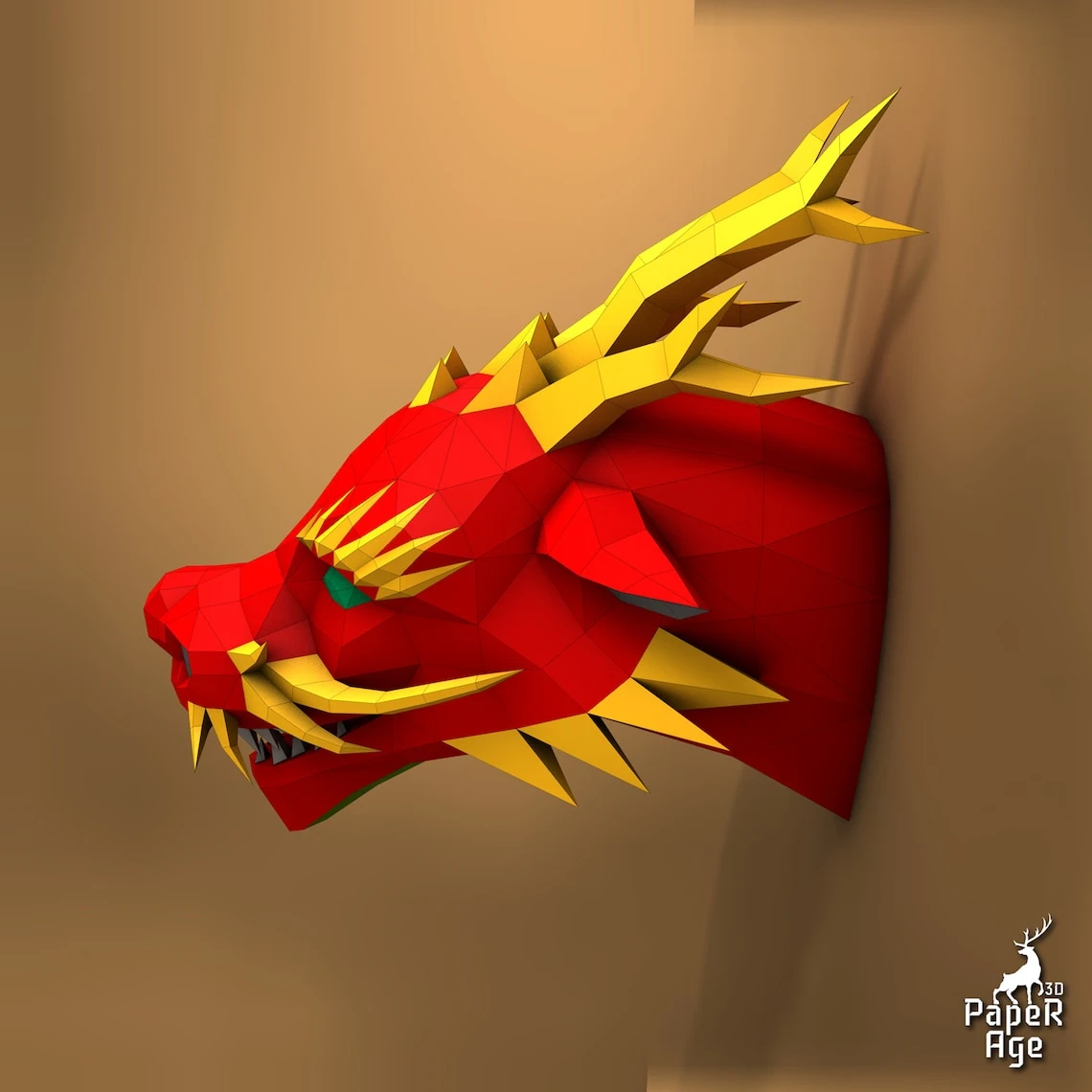 Chinese Dragon, Papercraft, Pepakura, Lowpoly, Low Polygon, 3D Papercraft, handmade, Paper Sculptures, DIY origami, Decor