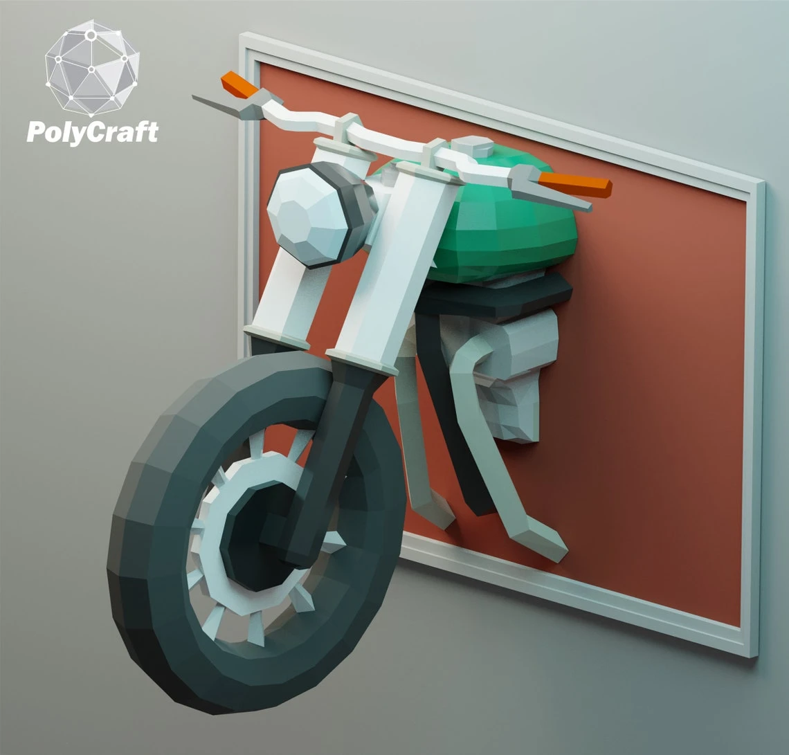 Honda Motorcycle papercraft, moto honda en papel, motocicleta en papel, Honda CB, cafe racer, moto papercraft, lowpoly DIYpaper, vehicle art