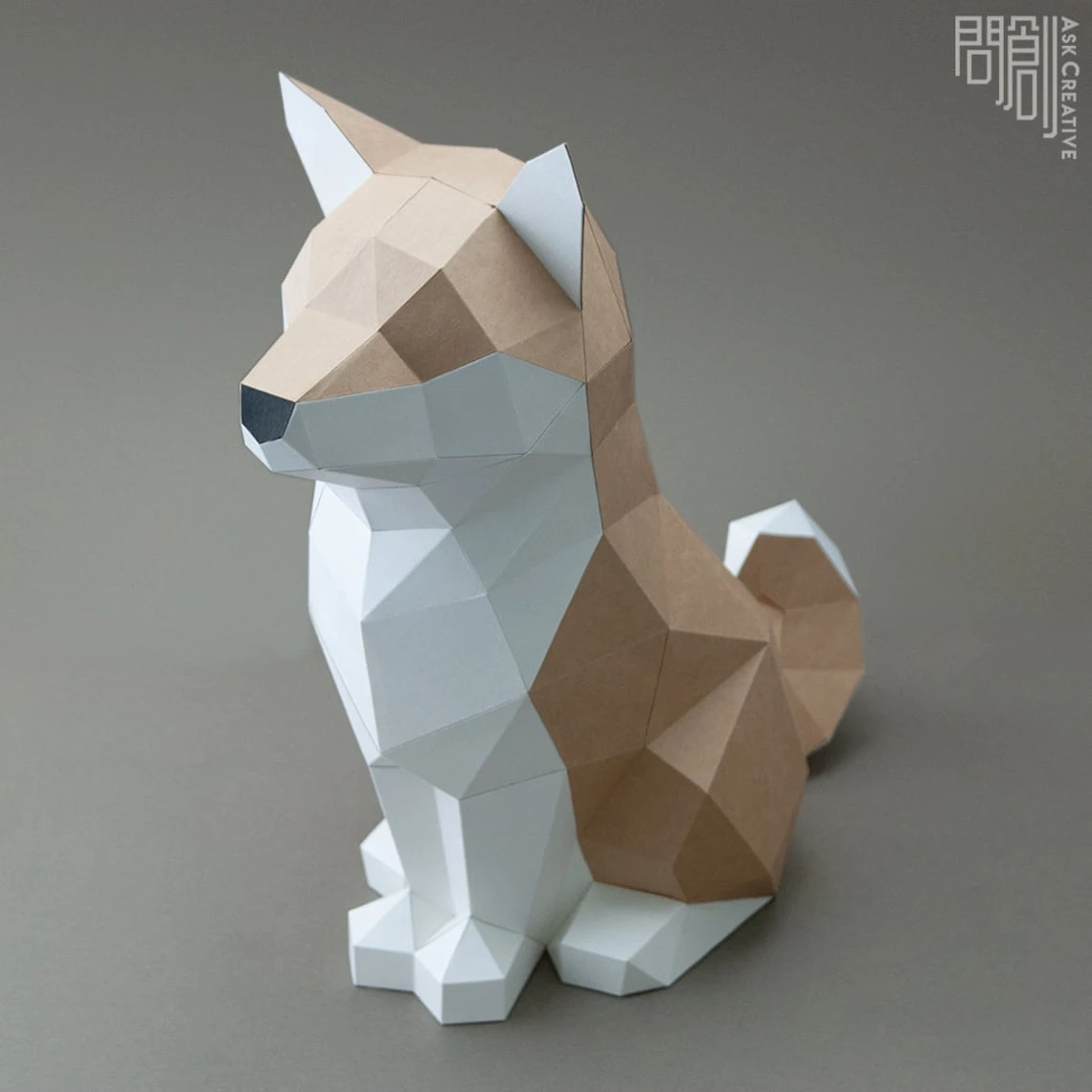 Shiba Inu paper model ,Papercraft , DIY , Low poly , PDF Papercraft , Shiba Inu Model , shiba inu low poly , Shiba inu , Shiba