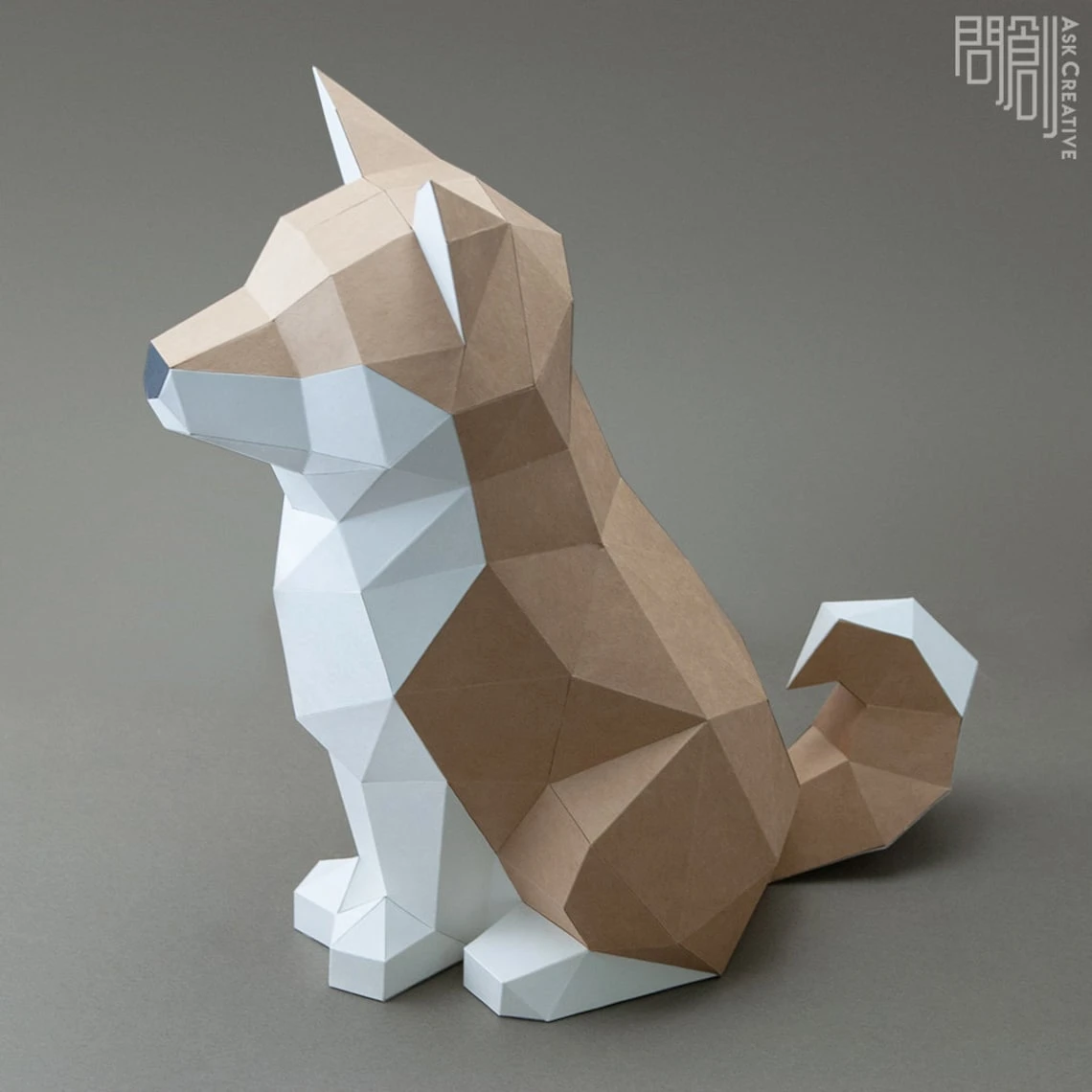 Shiba Inu paper model ,Papercraft , DIY , Low poly , PDF Papercraft , Shiba Inu Model , shiba inu low poly , Shiba inu , Shiba