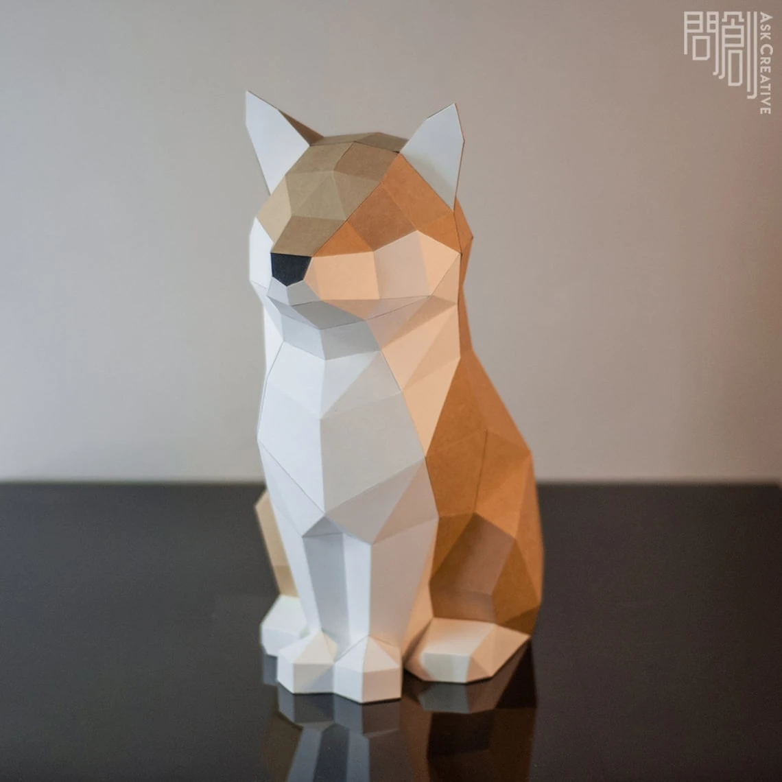 Shiba Inu paper model ,Papercraft , DIY , Low poly , PDF Papercraft , Shiba Inu Model , shiba inu low poly , Shiba inu , Shiba