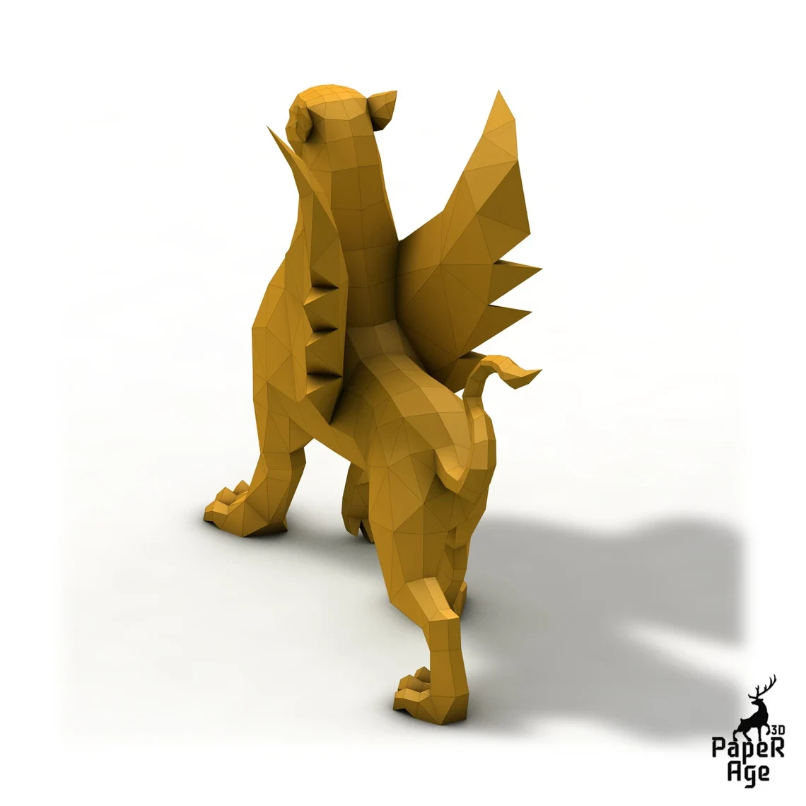 Winged Lion , Papercraft, Pepakura, Lowpoly, Low Polygon, 3D Papercraft, handmade, Paper Sculptures, DIY origami, Design, Decor