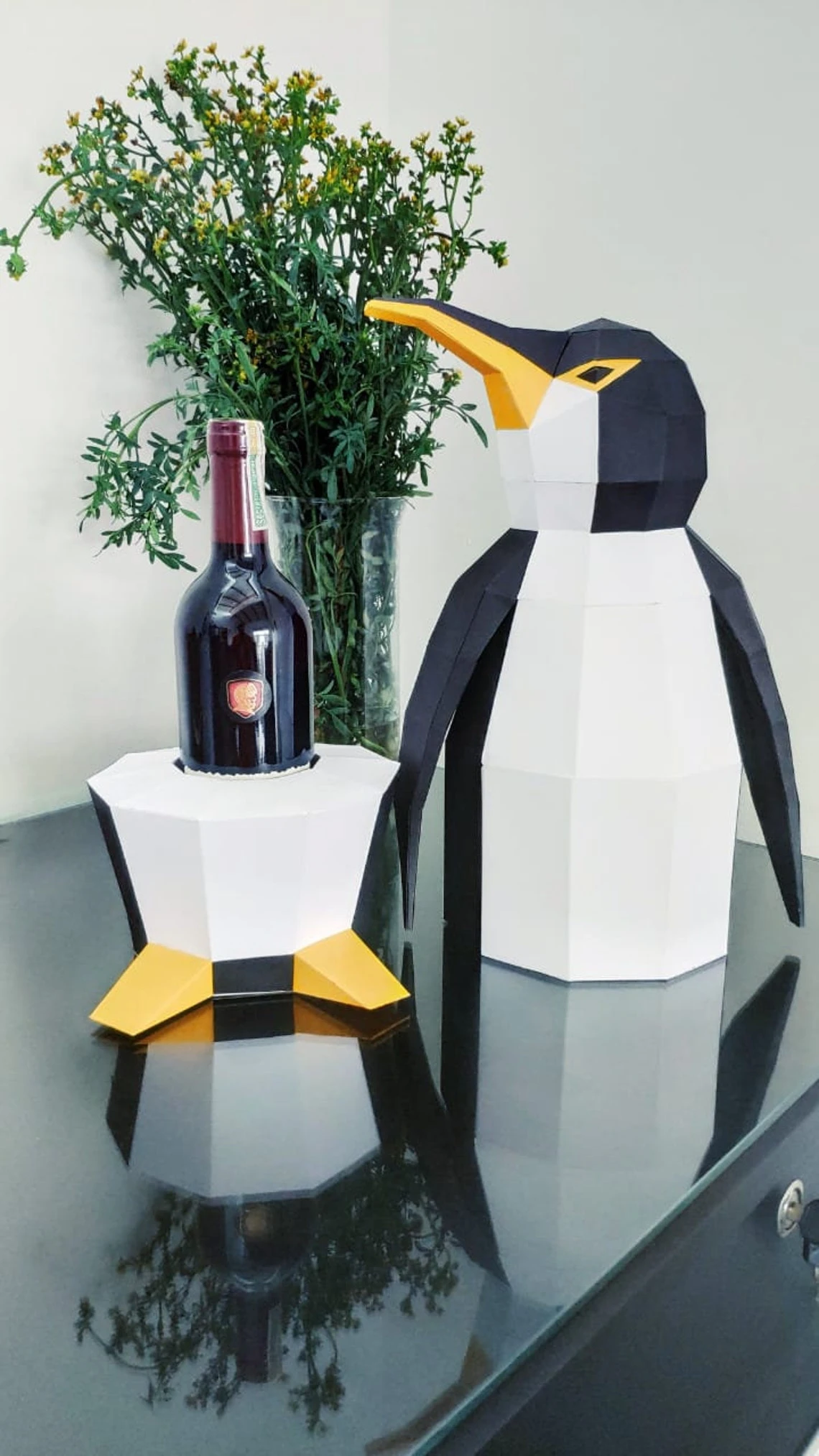 Papercraft penguin, Gift Box For Wine, PDF Template,DIY, Pepakura penguin, Paper Sculpture, Home Gift Box, Pepakura, Handmade, Vinera,