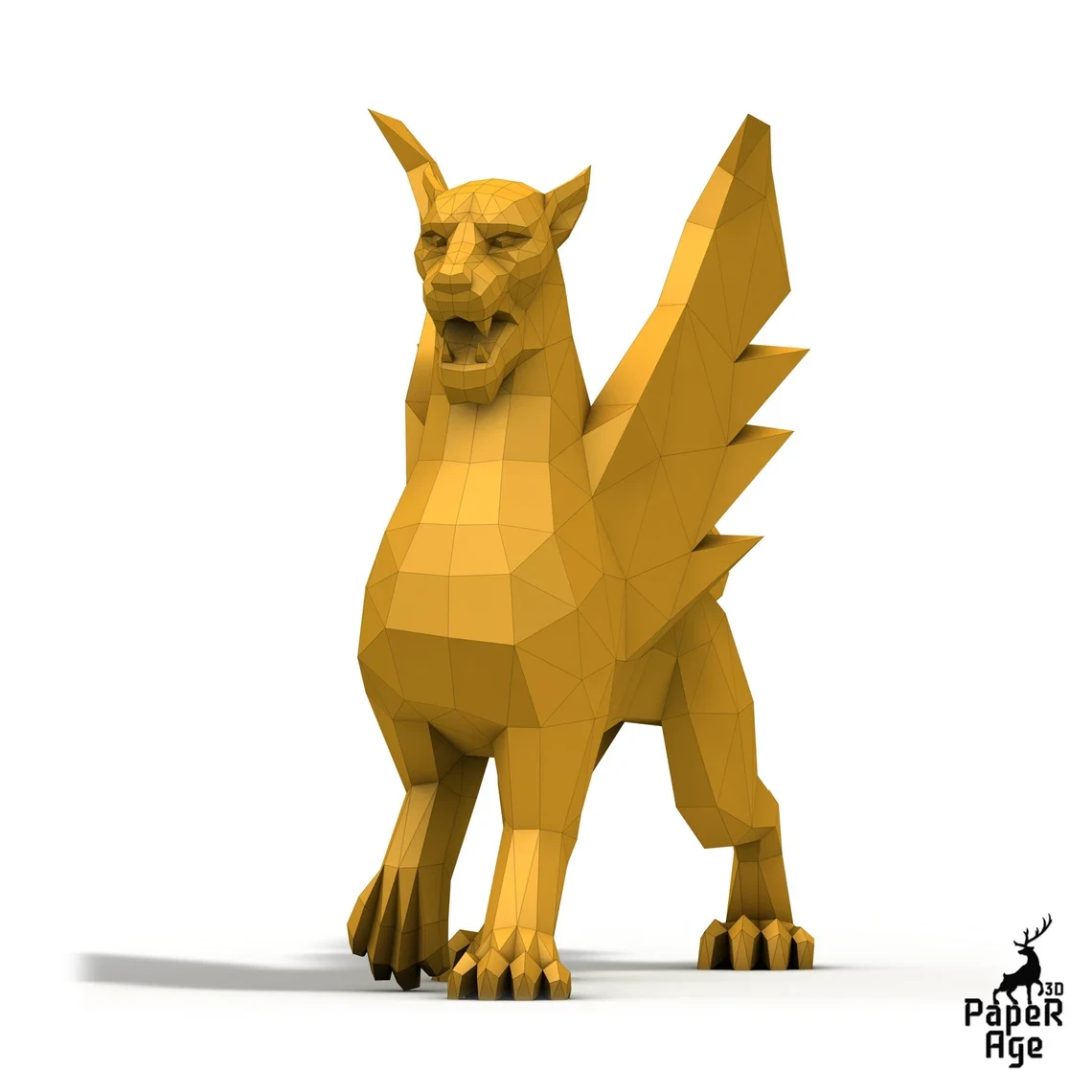 Winged Lion , Papercraft, Pepakura, Lowpoly, Low Polygon, 3D Papercraft, handmade, Paper Sculptures, DIY origami, Design, Decor