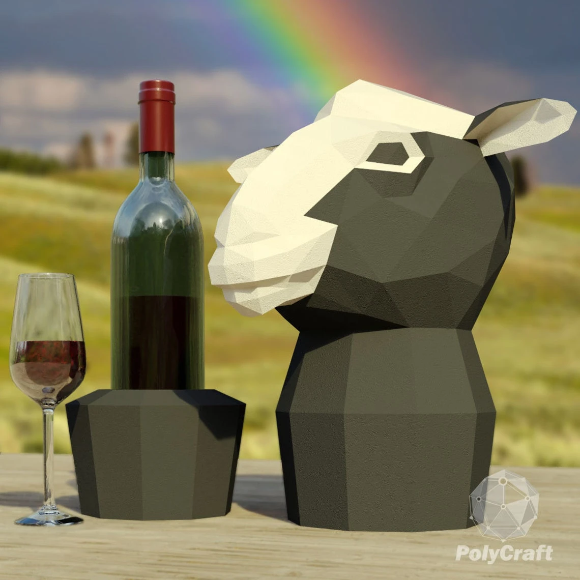 Papercraft Sheep, Gift Box For Wine, PDF Template,DIY, Pepakura Sheep, Paper Sculpture, Home Gift Box, Pepakura, Handmade, Vinera, oveja