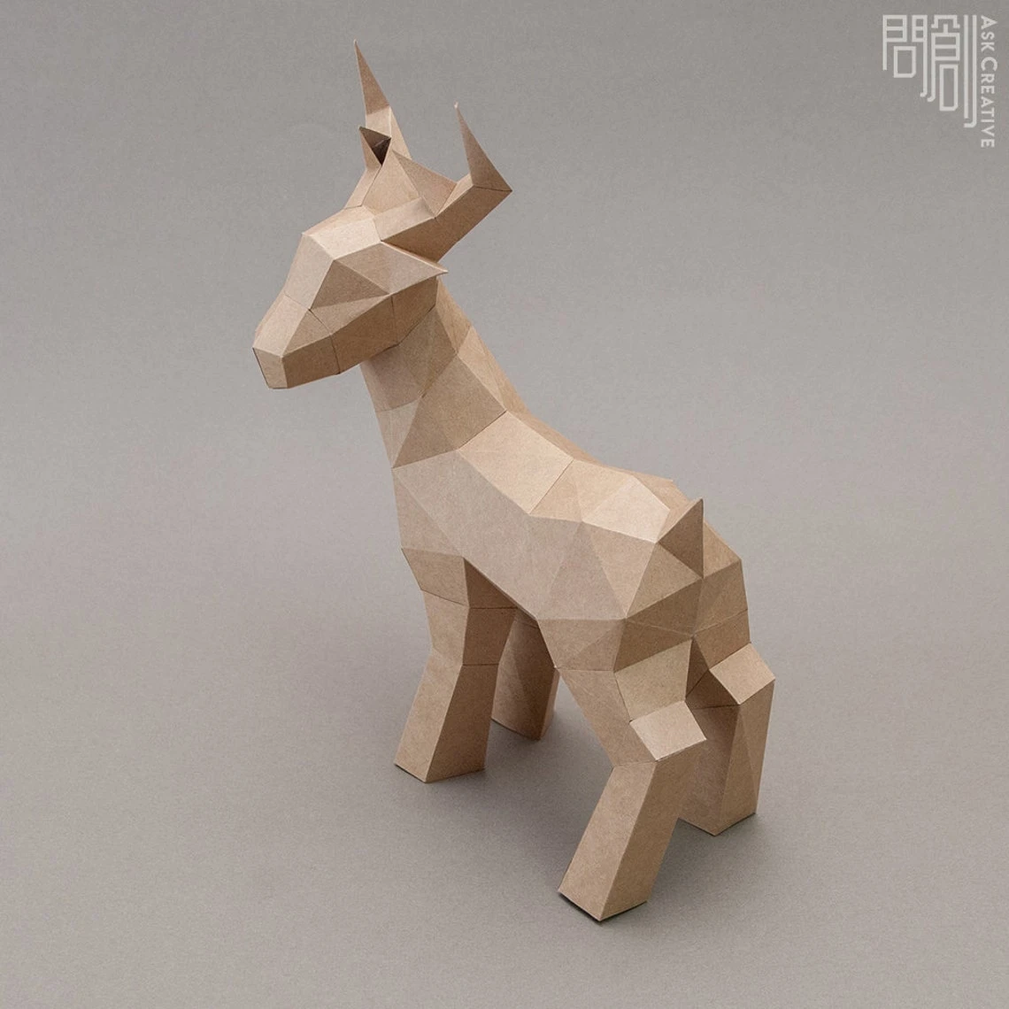 Deer paper model ,Papercraft , DIY , Low poly , PDF Papercraft , Deer Model , Deer low poly , Deer