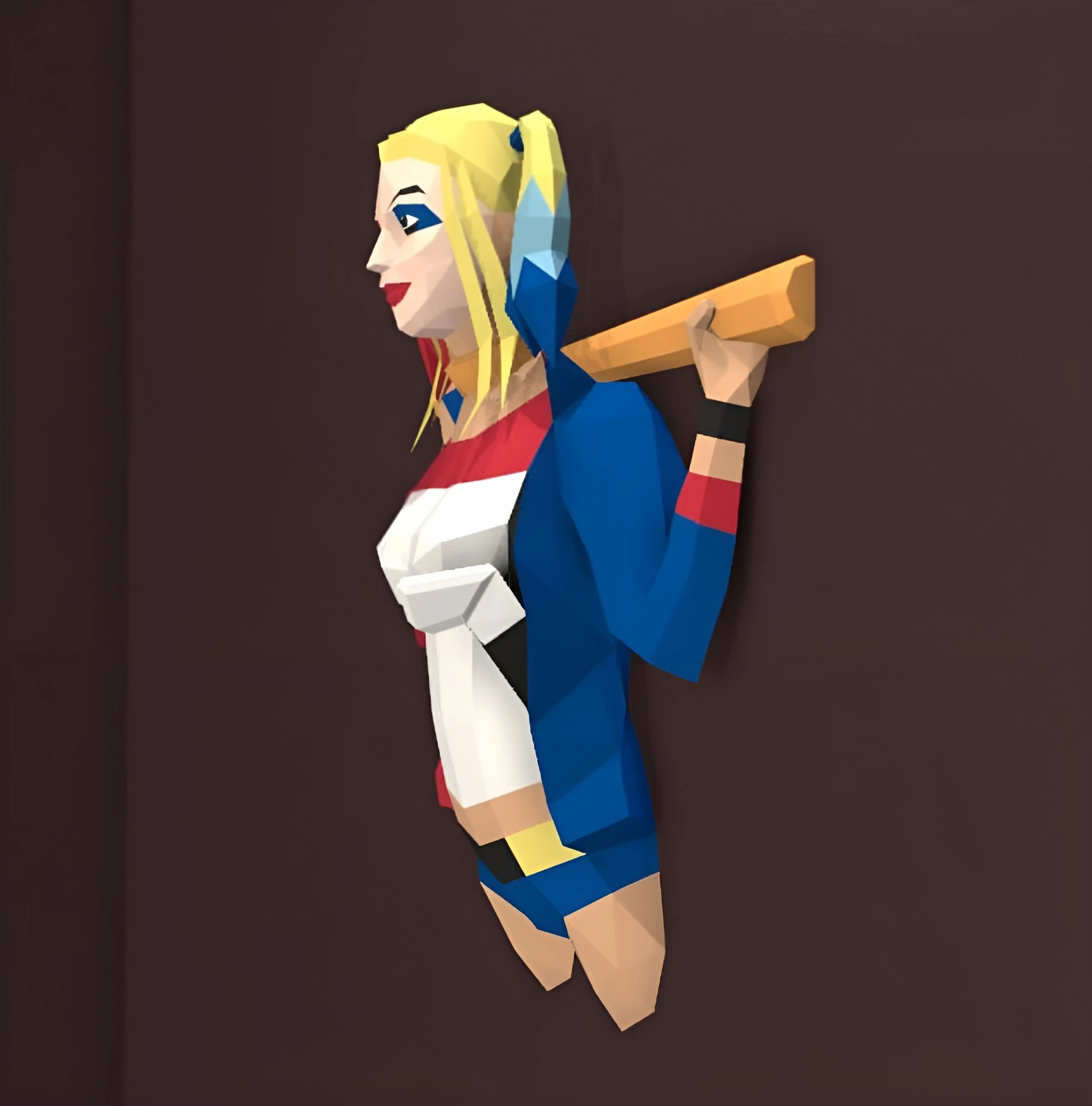 Harley Quinn, Suicide Squad Papercraft, PDF Template, DIY 3d Model, FanArt, Paper Sculpture, Low Poly, Pepakura Craft, Manualidad