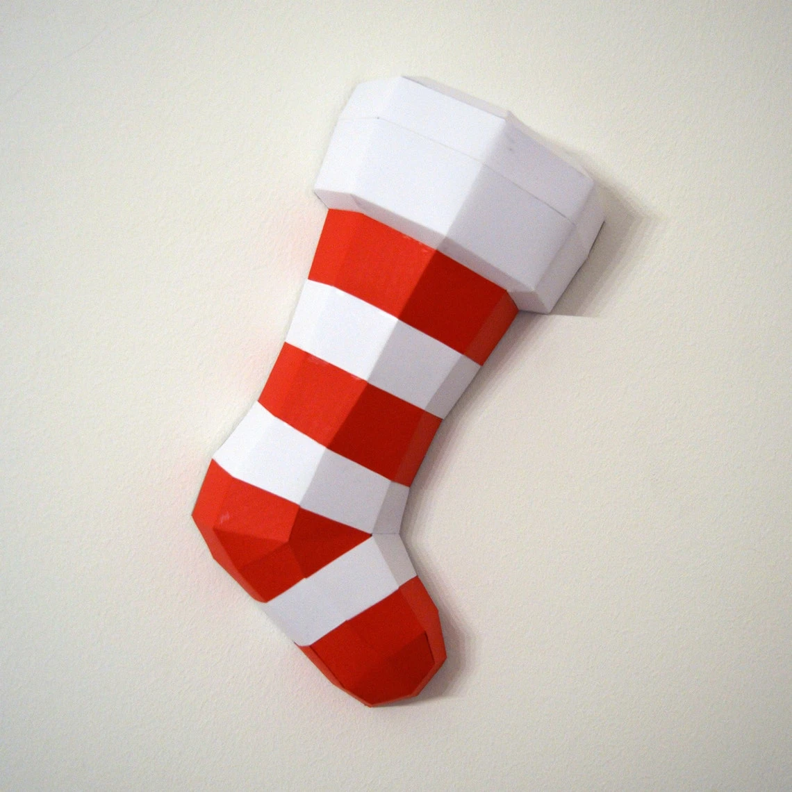 Christmas Sock Papercraft 3D DIY low poly paper craft Holidays decoration