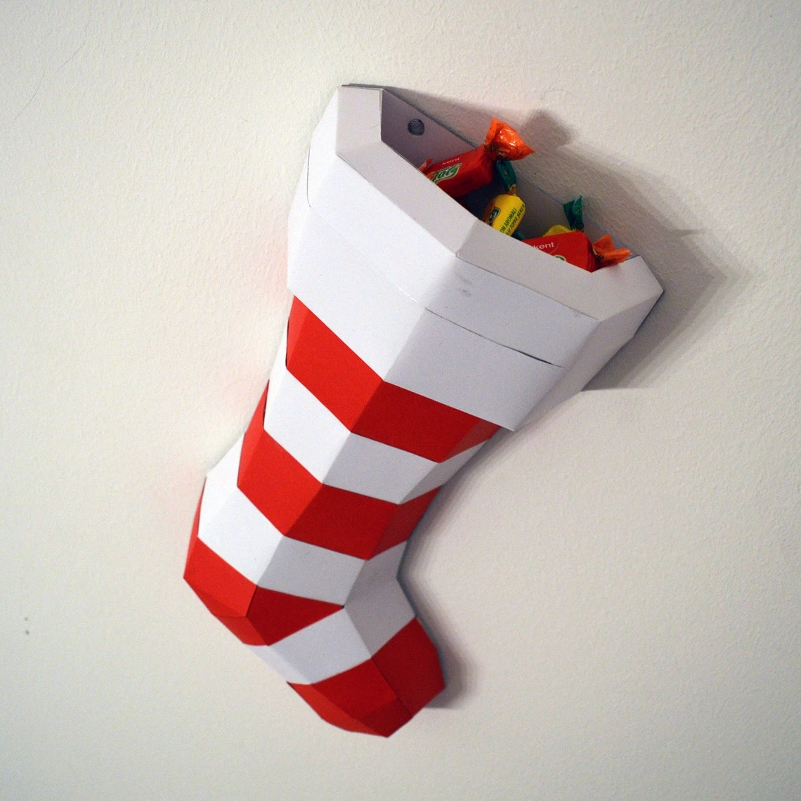 Christmas Sock Papercraft 3D DIY low poly paper craft Holidays decoration