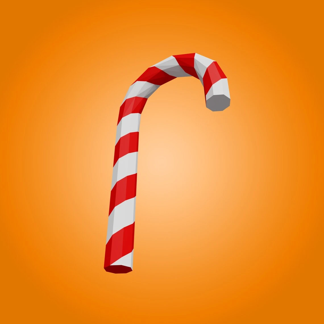 Candy Cane Large Papercraft 3D DIY low poly paper craft Christmas Holidays decoration