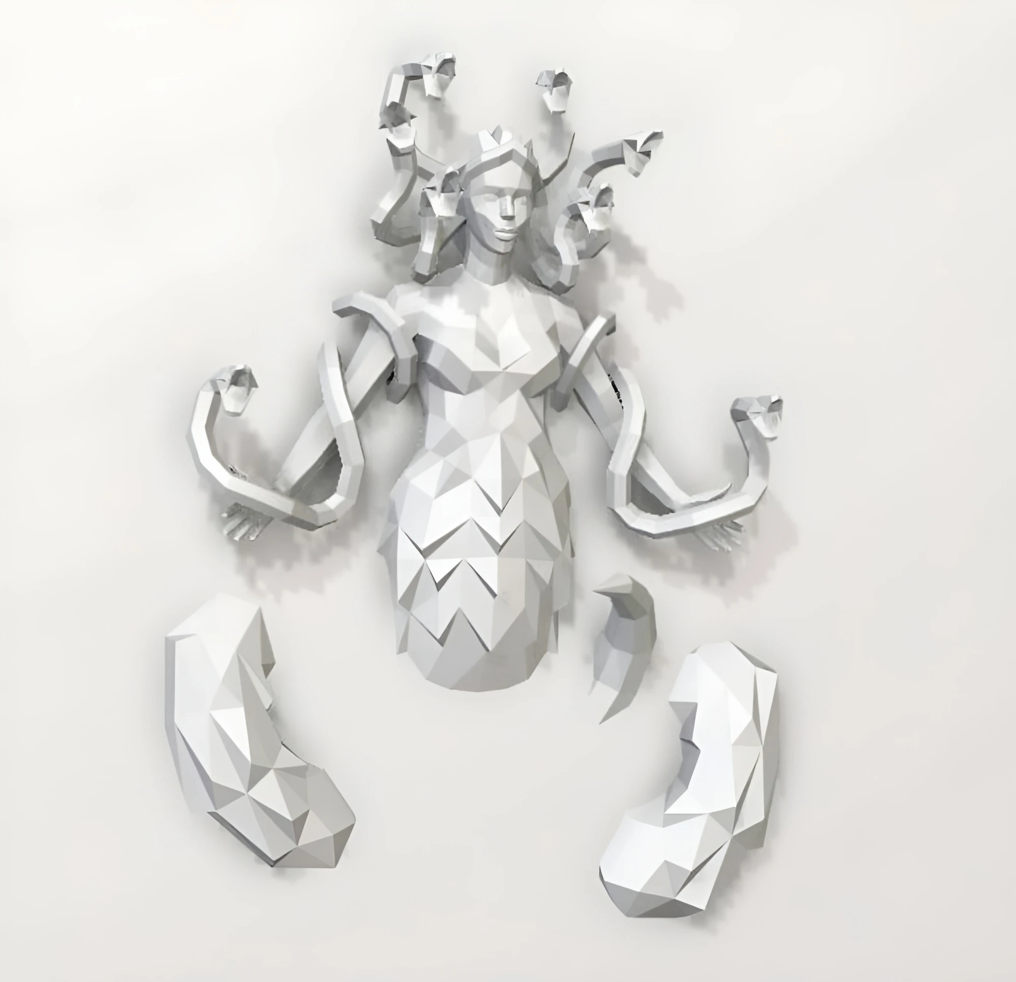 Medusa Papercraft, PDF Template, DIY 3d Model, FanArt, Paper Sculpture, Low Poly, Pepakura Craft, Manualidad