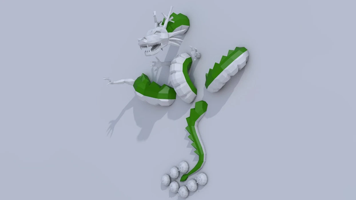 ShenLong, Dragon Ball Papercraft, PDF Template, DIY 3d Model, FanArt, Paper Sculpture, Low Poly, Pepakura Craft, Manualidad