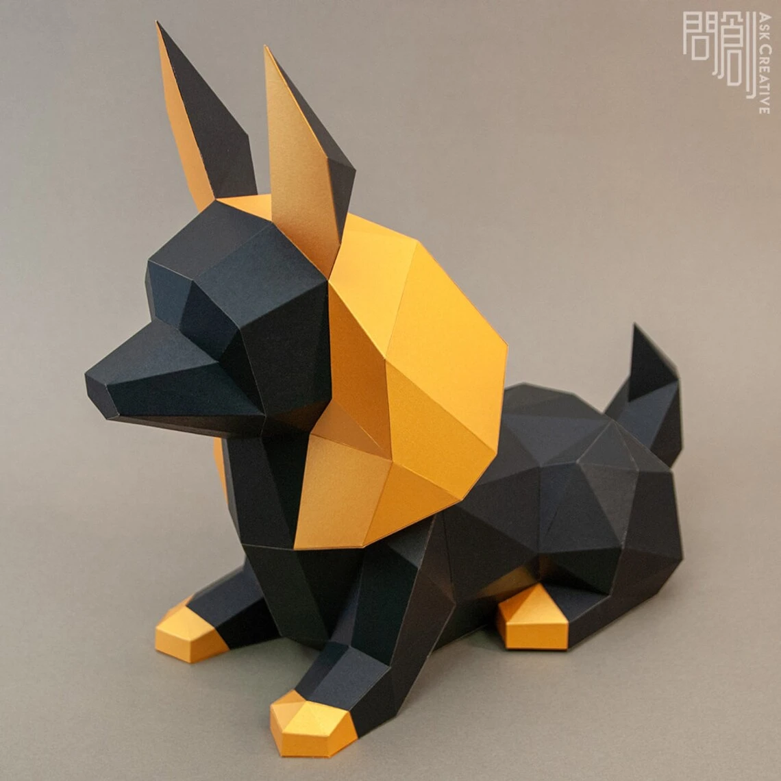 Anubis paper model,Papercraft , DIY , Low poly , PDF Papercraft , fantasy Model , polygonal , Egyptian God