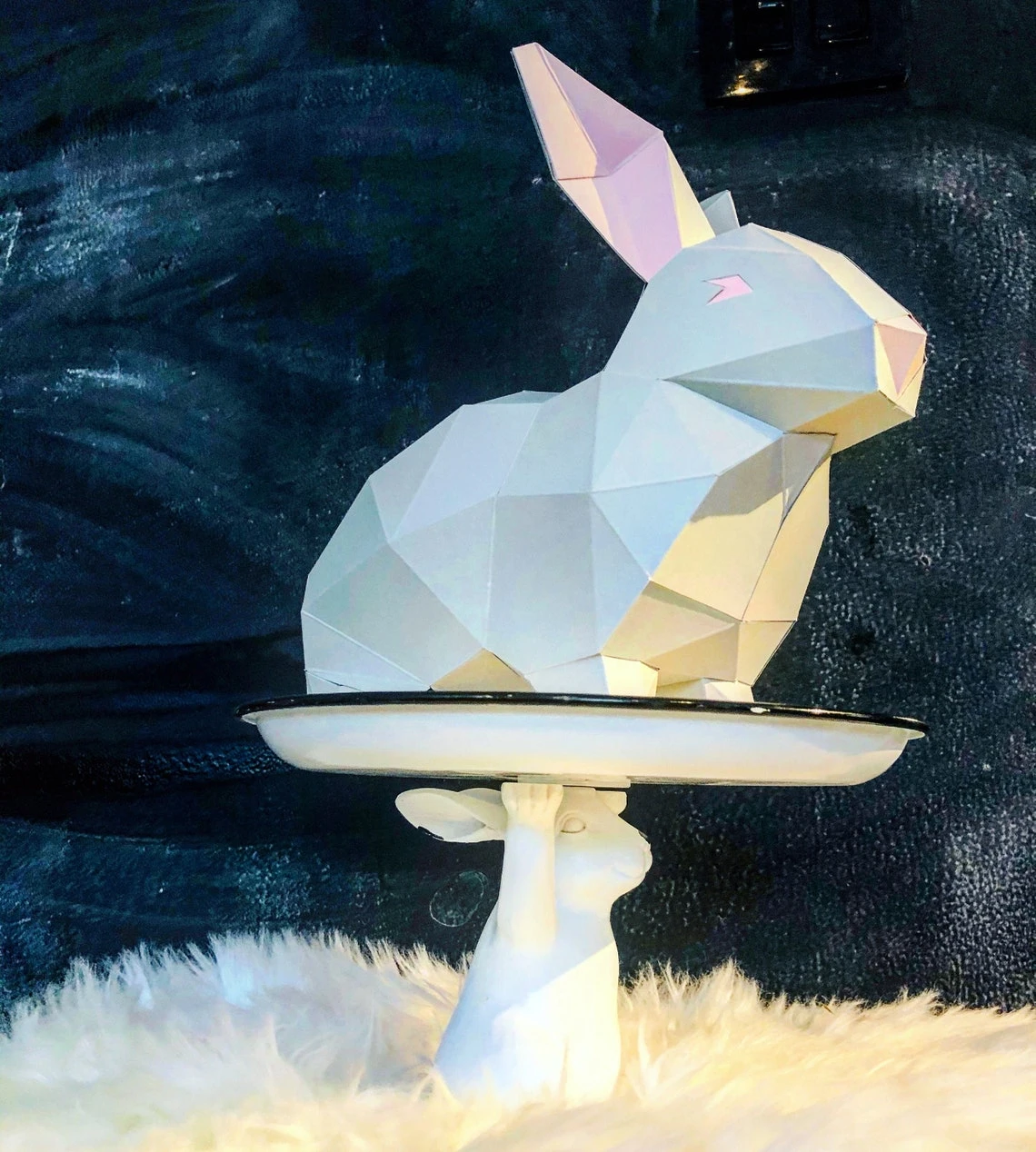 cute bunny rabbit 3d papercraft. You get PDF digital file with templates and instructions for this DIY modern sculpture.