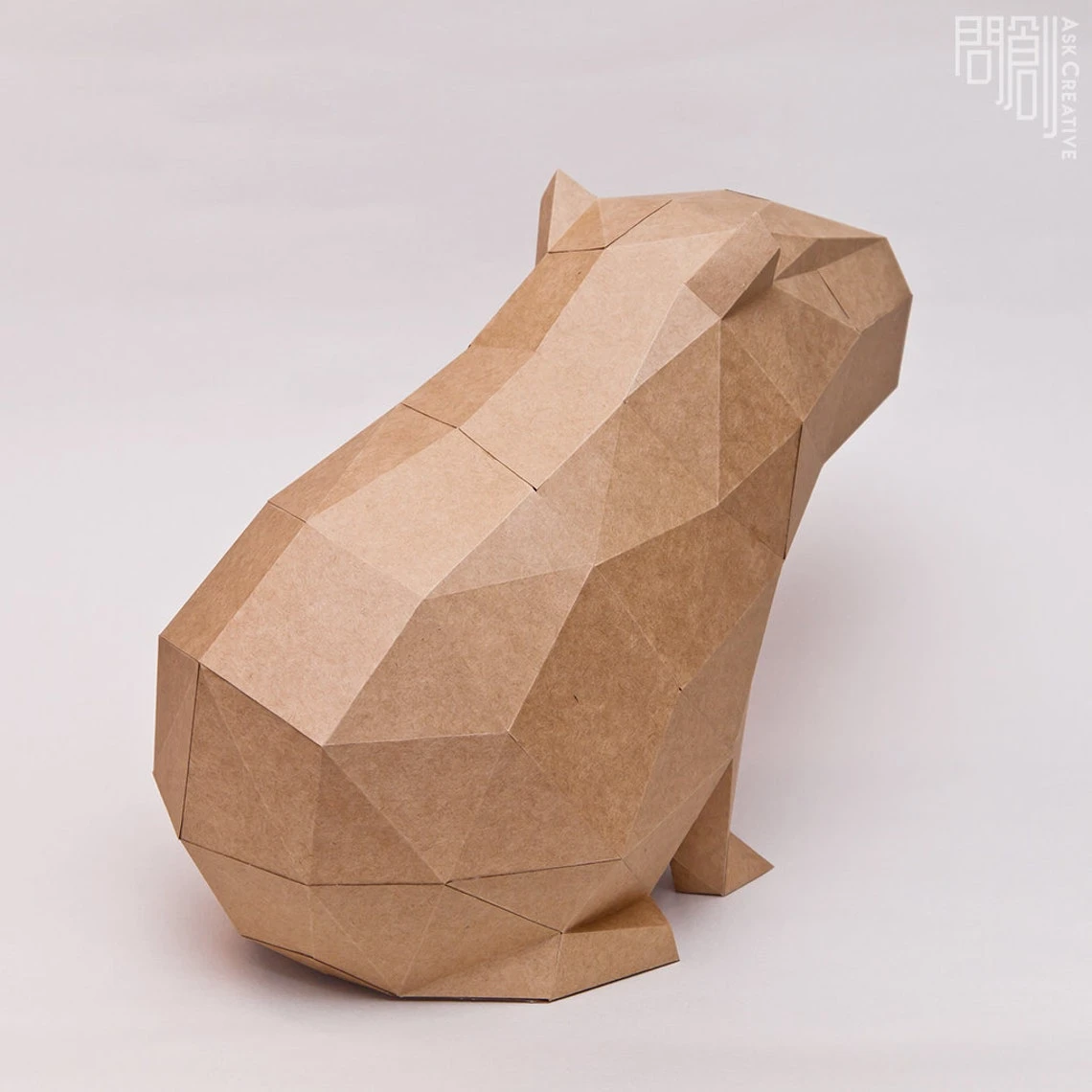 Capybara paper model ,Papercraft , DIY , Low poly , PDF Papercraft , Capybara Model , Capybara low poly , Capybara