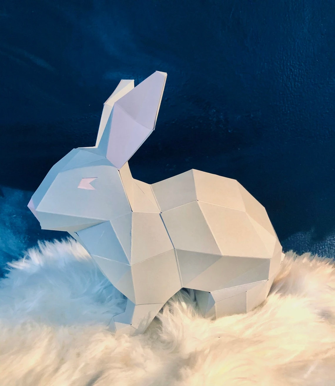 cute bunny rabbit 3d papercraft. You get PDF digital file with templates and instructions for this DIY modern sculpture.