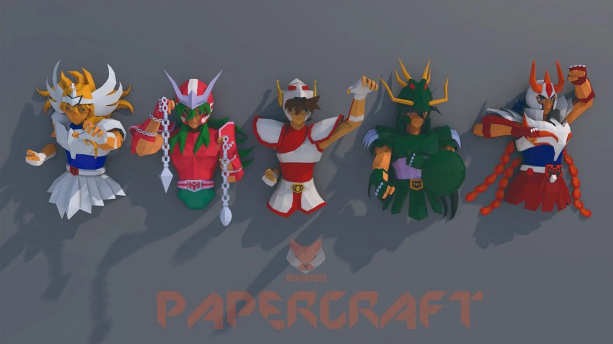 Phoenix Ikki Seiya, Saint Seiya Papercraft, PDF Template, DIY 3d Model, FanArt, Paper Sculpture, Low Poly, Pepakura Craft, Manualidad