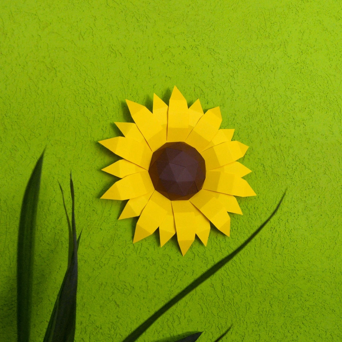 Sunflower Papercraft 3D DIY low poly paper crafts origami wall decor template