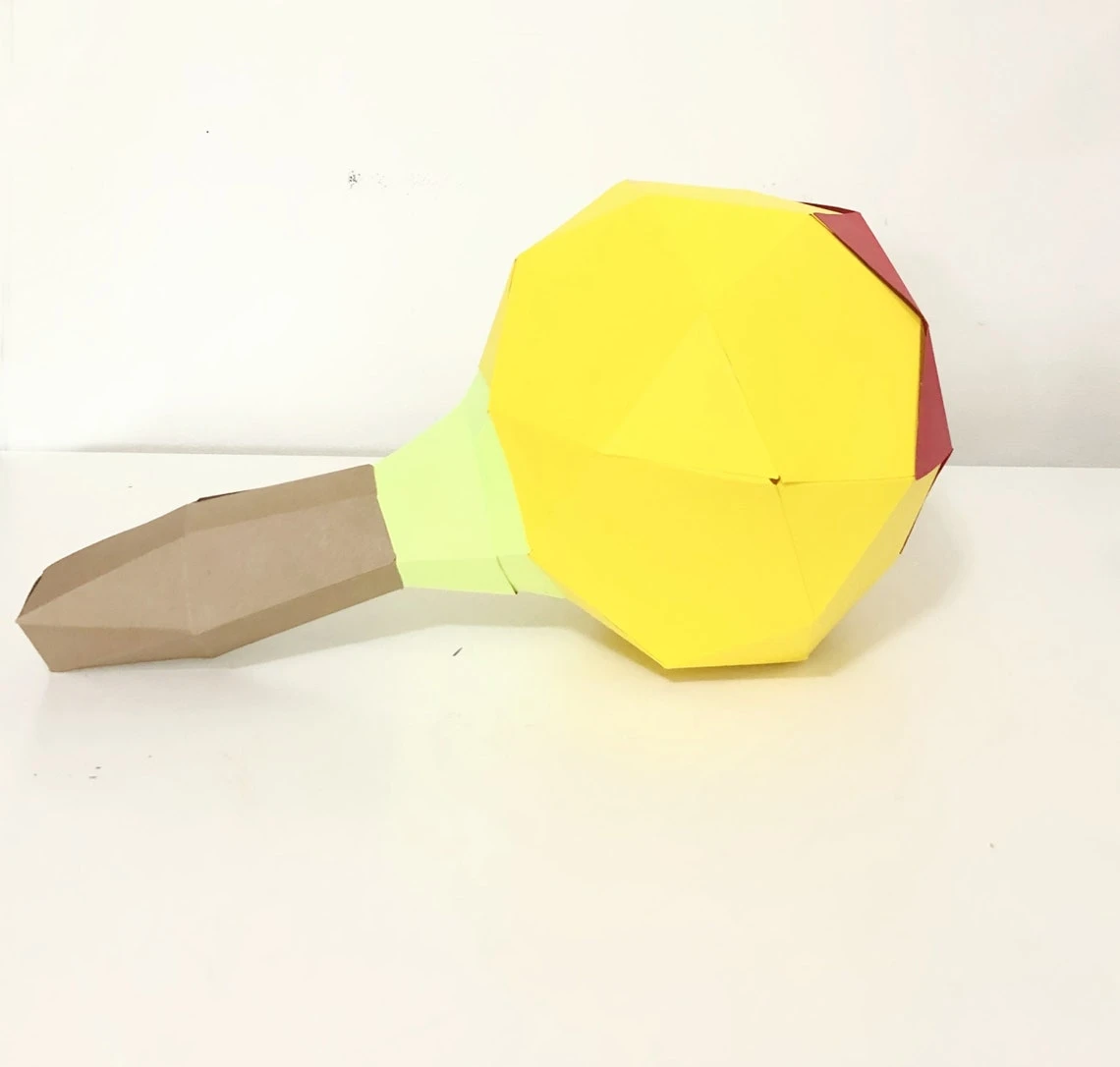 Maracas 3D papercraft. Y0u get a PDF digital file templates and instruction for this DIY modern paper decoration. Super easy and fast!