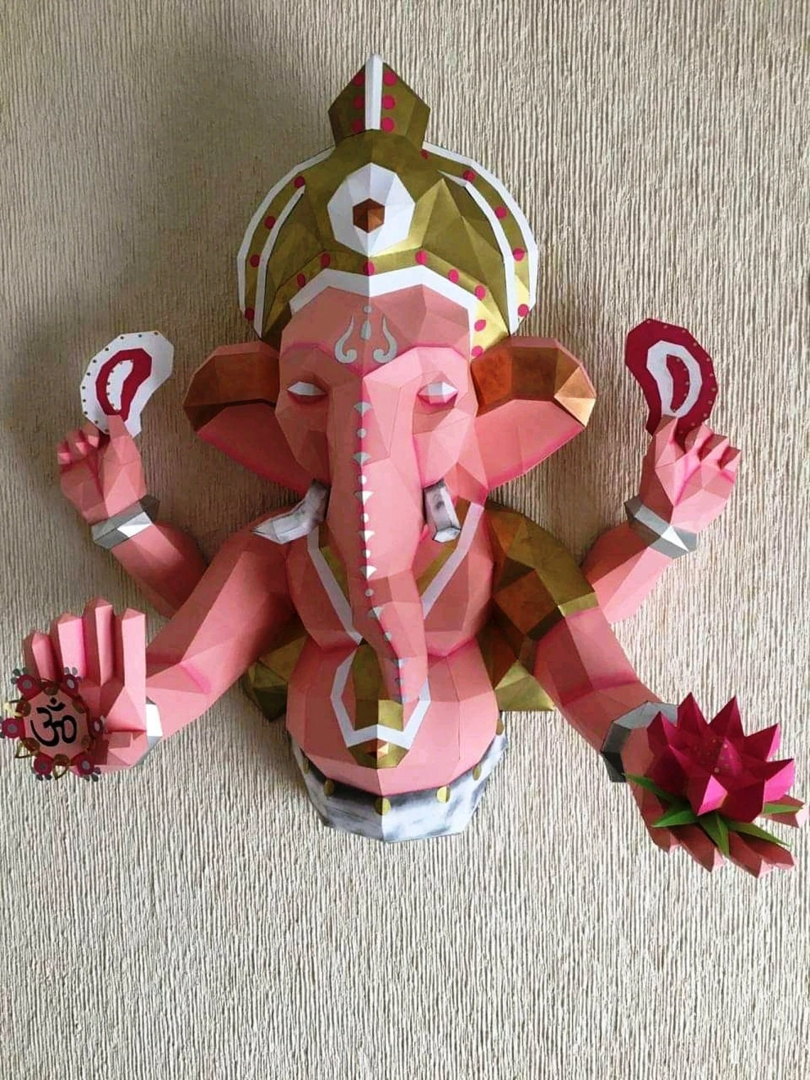 Ganesha Papercraft, PDF Template, DIY 3d Model, FanArt, Paper Sculpture, Low Poly, Pepakura Craft, Manualidad