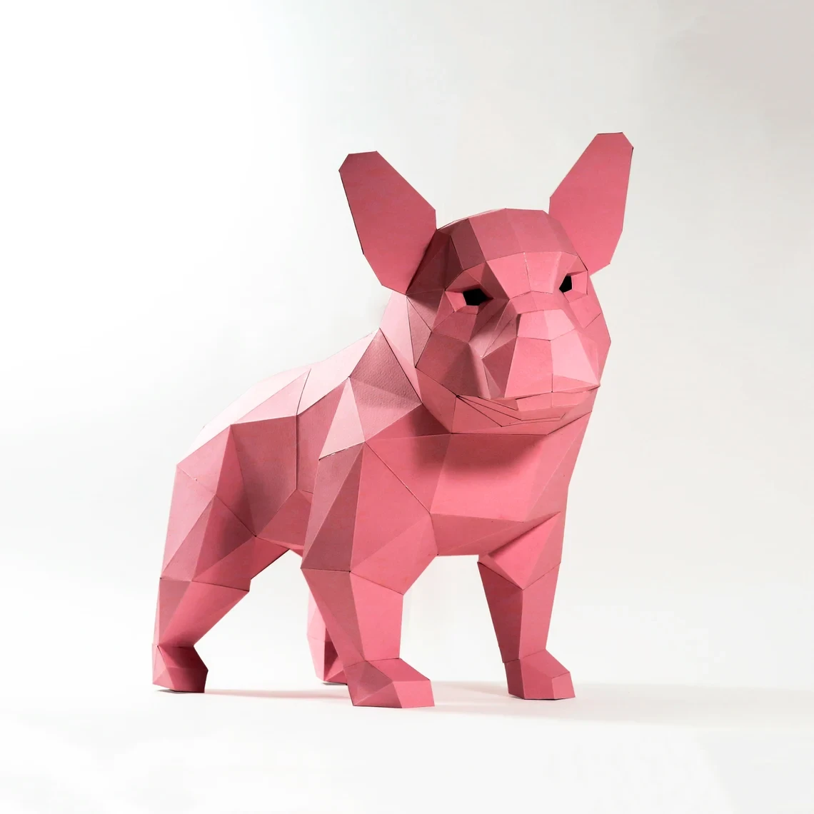 French Bulldog Paper Craft, Digital Template, Origami, PDF Download DIY, Low Poly, Trophy, Sculpture, 3D Model