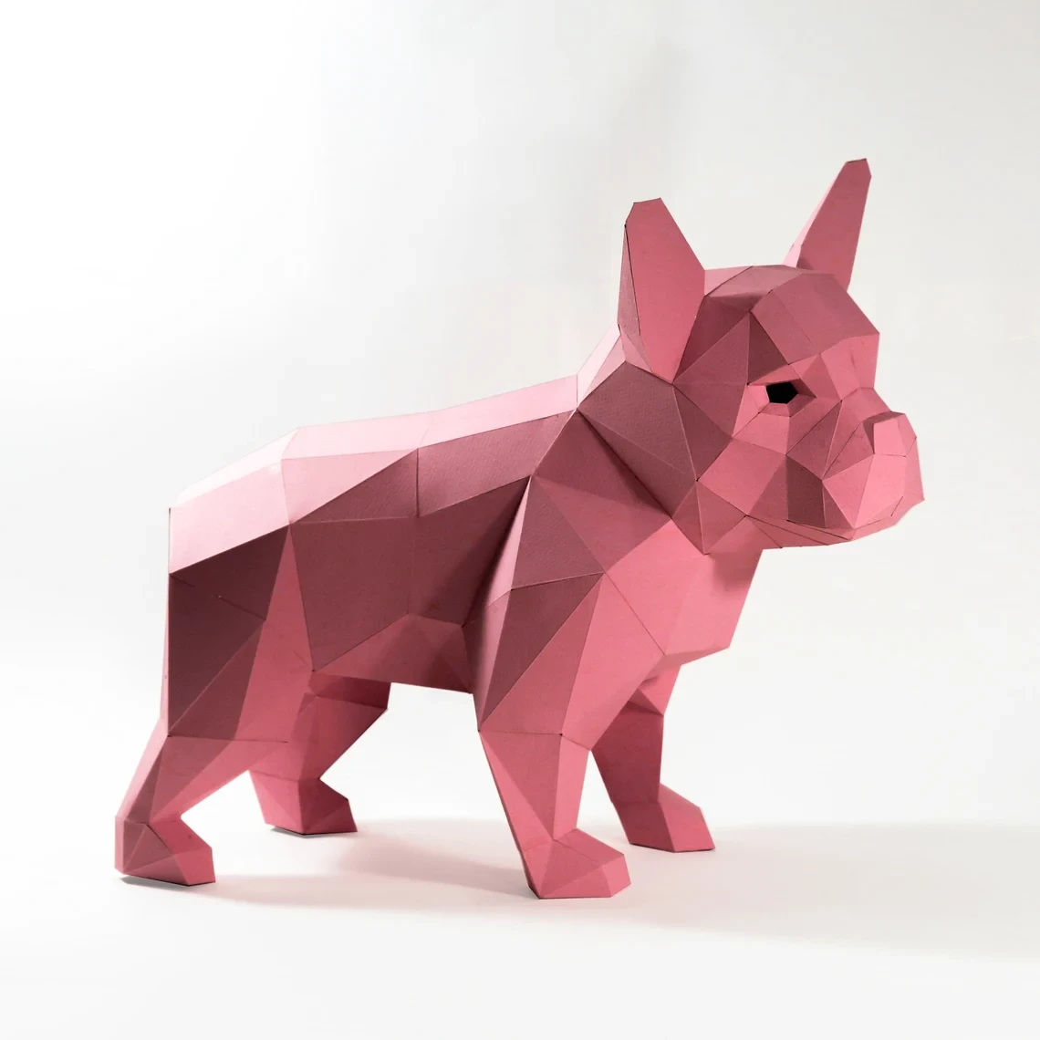 French Bulldog Paper Craft, Digital Template, Origami, PDF Download DIY, Low Poly, Trophy, Sculpture, 3D Model