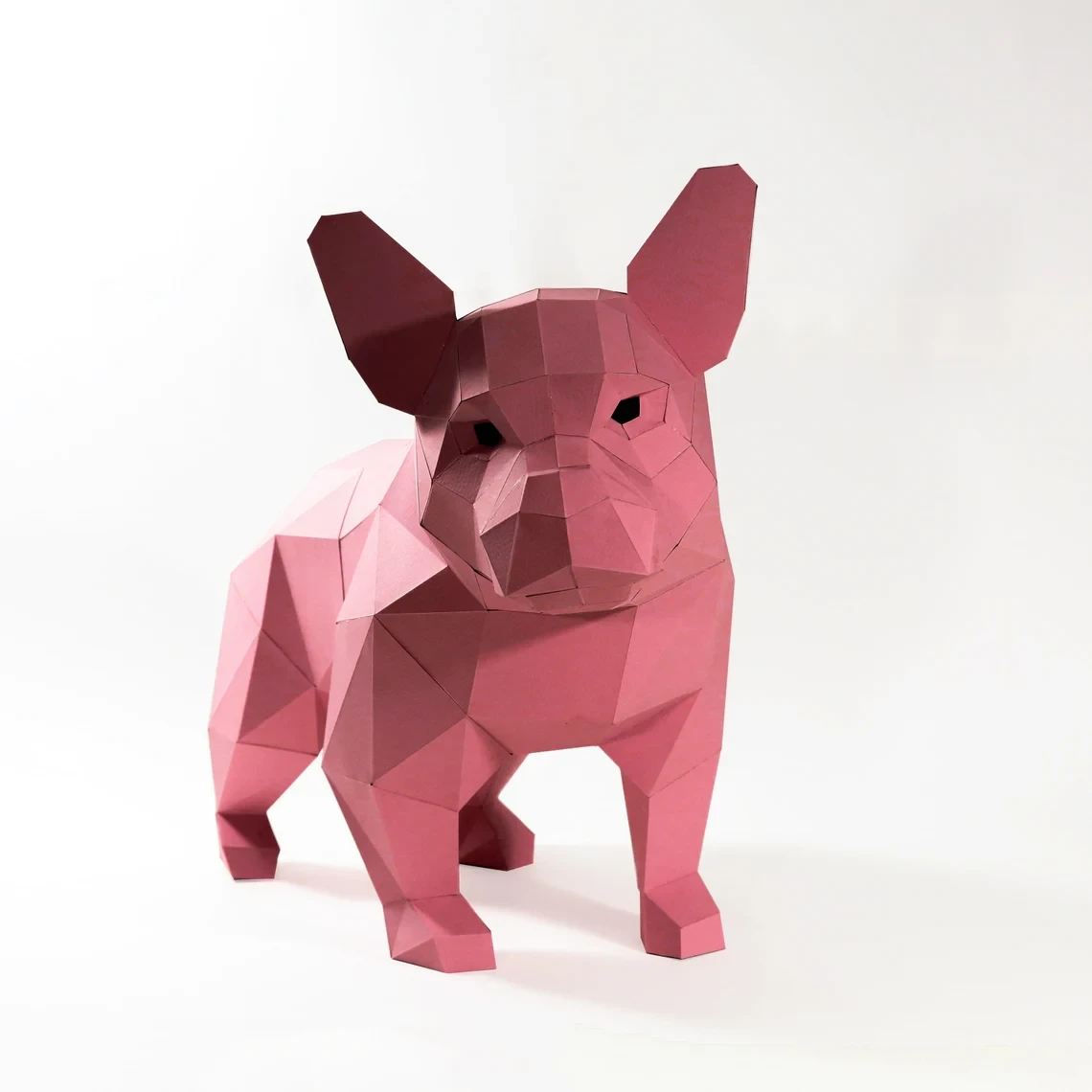 French Bulldog Paper Craft, Digital Template, Origami, PDF Download DIY, Low Poly, Trophy, Sculpture, 3D Model