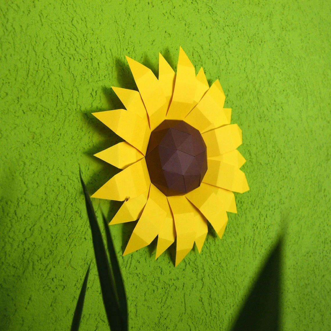 Sunflower Papercraft 3D DIY low poly paper crafts origami wall decor template