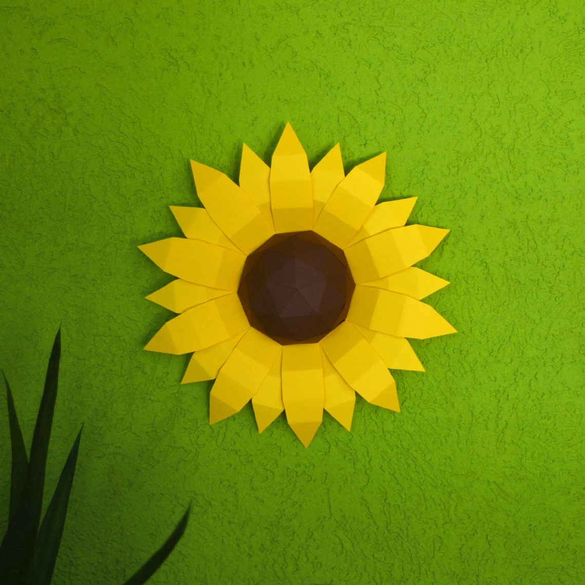 Sunflower Papercraft 3D DIY low poly paper crafts origami wall decor template